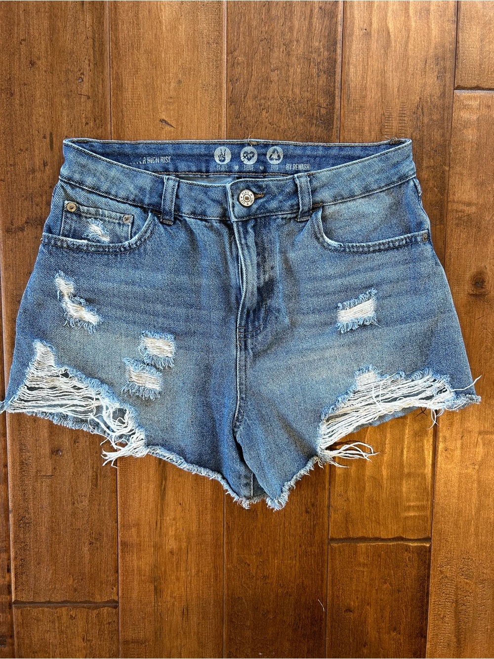 Women’s Distressed Denim Shorts - Blue